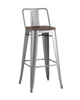 Стул барный TOLIX WOOD со спинкой серебристый матовый фото Стул барный TOLIX WOOD со спинкой серебристый матовый. Фото №1