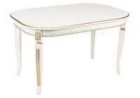 Стол деревянный Romeo молочный / патина золото фото Стол деревянный Romeo молочный / патина золото. Фото №1