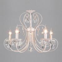 Подвесная люстра Eurosvet Alda 3305/5 белый с золотом/прозрачный хрусталь Strotskis. Фото №1