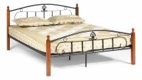 Кровать РУМБА (AT-203)/ RUMBA Wood slat base дерево гевея/металл, 160*200 см (Queen bed), красный дуб/черный фото Кровать РУМБА (AT-203)/ RUMBA Wood slat base дерево гевея/металл, 160*200 см (Queen bed), красный дуб/черный. Фото №1
