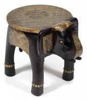 Столик Secret De Maison GOLDEN SLON ( mod. ND-006) дерево манго/латунная чеканка, 40х30х31 см, этническая роспись