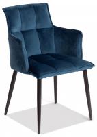 Кресло SASKIA (mod. 8283) металл/ткань, 55 х 61 х 85см, синий (G062-48)/черный (поставляется по 2 шт). Фото №1