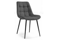 Стул Келми микровелюр серый / черный глянец фото Стул Келми микровелюр серый / черный глянец