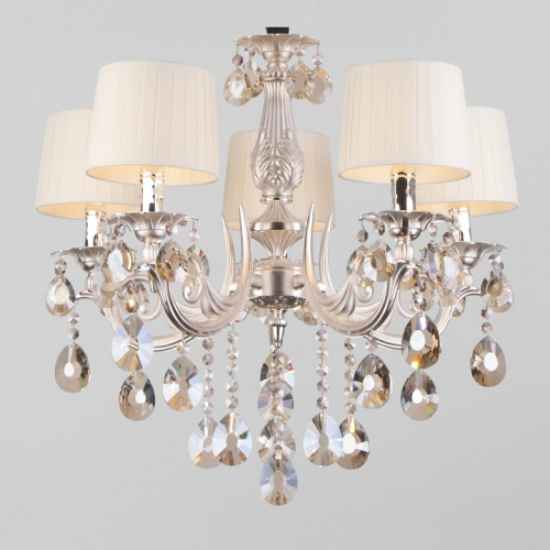 Подвесная люстра Eurosvet Argenta 10098/5 серебро/тонированный хрусталь Strotskis. Фото №1