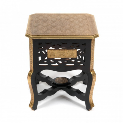 Столик Secret De Maison FUMO ( mod. ND-027) дерево манго, 38x46, этническая роспись. Фото