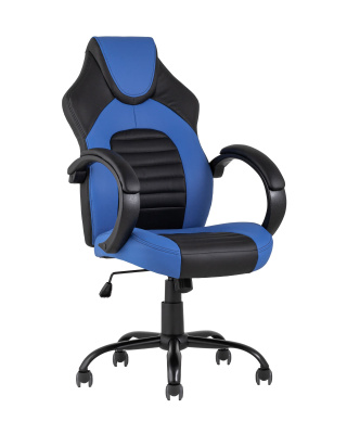 Кресло игровое TopChairs Racer Midi черно-синее фото Кресло игровое TopChairs Racer Midi черно-синее. Фото №2
