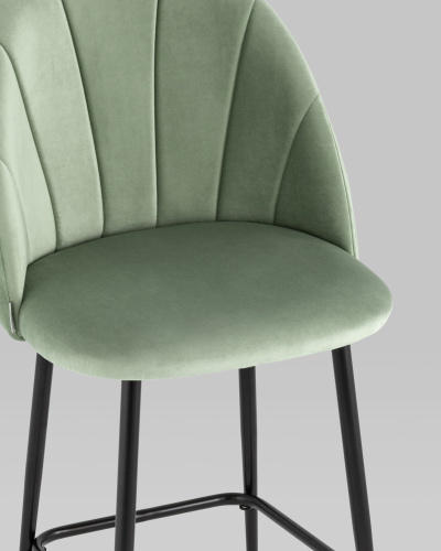 Стул полубарный Логан велюр фисташковый. Фото №9