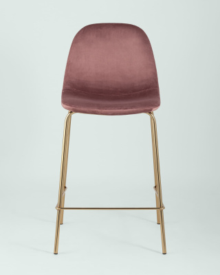 Стул полубарный Валенсия велюр розовый золотые ножки. Фото №5