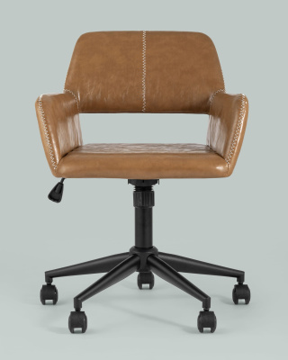 Кресло компьютерное Филиус экокожа коричневый. Фото