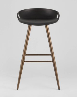 Стул барный Флэш черный, бронзовые ножки. Фото №4