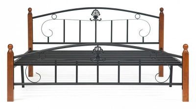 Кровать РУМБА (AT-203)/ RUMBA дерево гевея/металл, 160*200 см (Queen bed), красный дуб/черный фото Кровать РУМБА (AT-203)/ RUMBA дерево гевея/металл, 160*200 см (Queen bed), красный дуб/черный. Фото №2