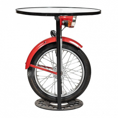 Столик Secret De Maison Mopid ( mod. TC-15 ) действующие фары, металл/стекло, 72*72*81см, Red/Красный. Фото