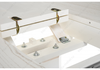 Стол деревянный Павия 130 молочный с золотой патиной. Фото №5