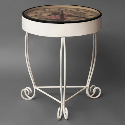 Стол-часы Secret De Maison ROSETTA ( mod. IT-001) металл, 51х51х71см, butter white (слоновая кость). Фото