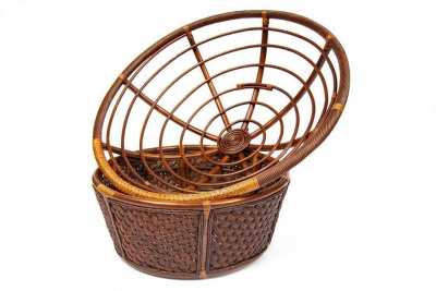 Кресло 23/01 ANDREA /с подушкой/ Pecan Washed (античн. орех), Ткань рубчик, цвет кремовый. Фото