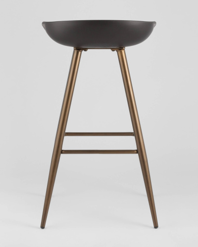 Стул барный Флэш черный, бронзовые ножки. Фото №7