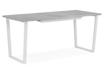 Стол деревянный Лота Лофт 120 25 мм бетон / белый матовый. Фото