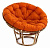 Кресло PAPASAN ECO SKIN / с подушкой / Natural (натуральный), ткань Оранжевый, С 23