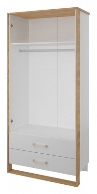 Сити СТЛ.336.09 Шкаф 2 дв. с 2-мя ящ. Бело-серый/Дуб небраска. Фото