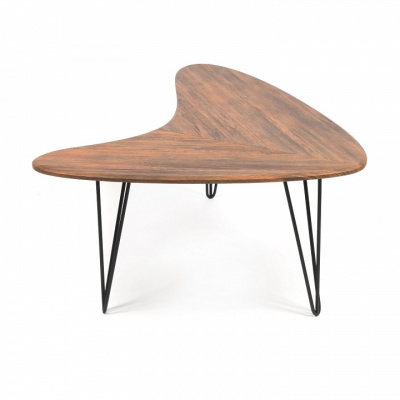 Стол журнальный WOLCOT МДФ/металл, 90*120*46,5 см, Дуб Американский (ножки черные). Фото