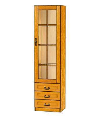 Шкаф Орион 1Сз (со стеклом и зеркалом). Фото