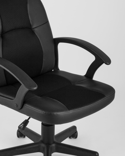 Кресло офисное TopChairs Comfort экокожа черное. Фото №9