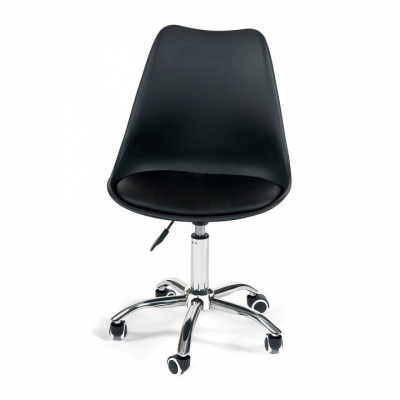 Офисное кресло TULIP (mod.106) металл/пластик/PU, 47x48x80+14см, черный/хром (поставляется по 4 шт). Фото №2