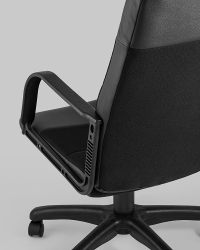 Кресло офисное Чарли экокожа ткань черный. Фото №8