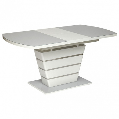 Стол SCHNEIDER ( mod. 0704 ) мдф high glossy, закаленное стекло, 140/180x80x75см, белый. Фото №2