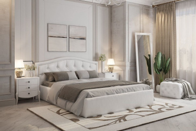 Верона Кровать 1.6 белый (экокожа) фото Верона Кровать 1.6 белый (экокожа). Фото №2