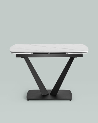 Стол обеденный Клео раскладной 120-180*90 керамика светлая фото Стол обеденный Клео раскладной 120-180*90 керамика светлая. Фото №4