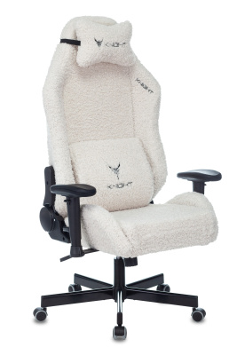 Кресло игровое Knight T1 молочный экомех с подголов. крестовина металл. Фото №2